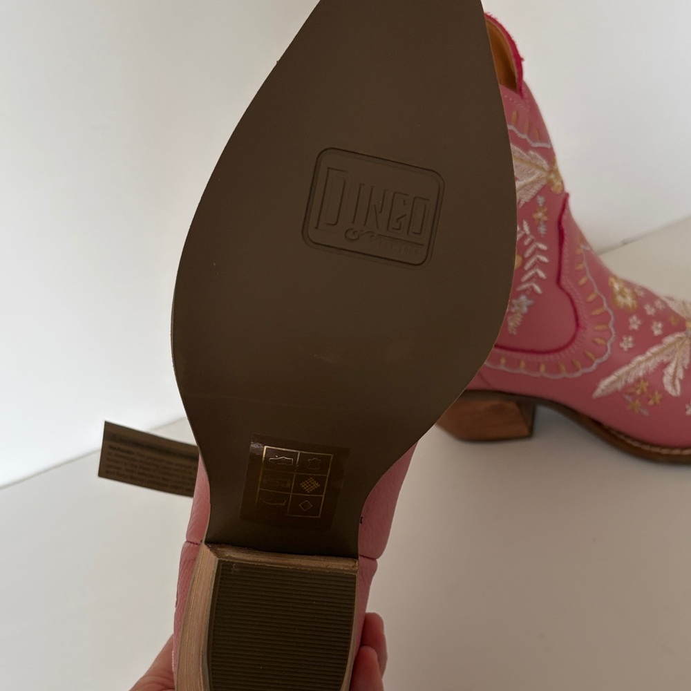 Dingo Pink Floral Heeled Boots - Picture 3 of 4